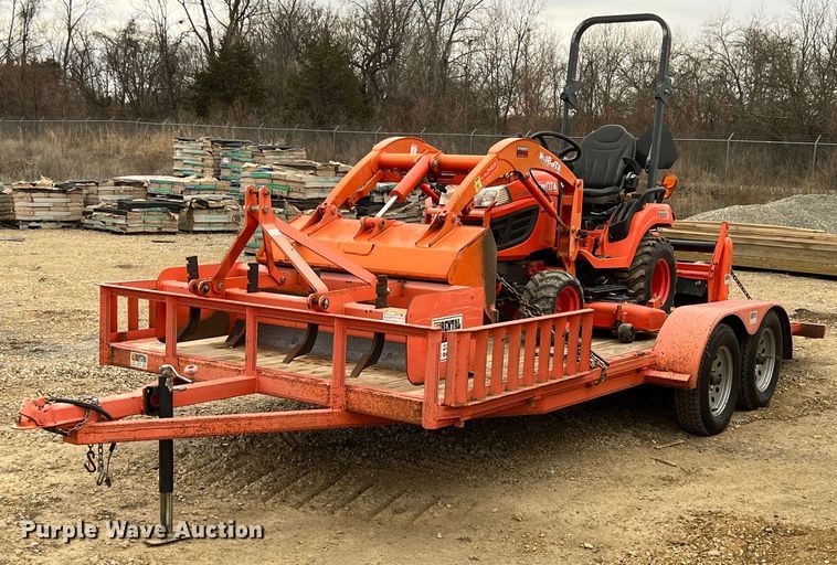 image for item KR9527 Kubota BX2670 tractor with 2017 Kubota trailer