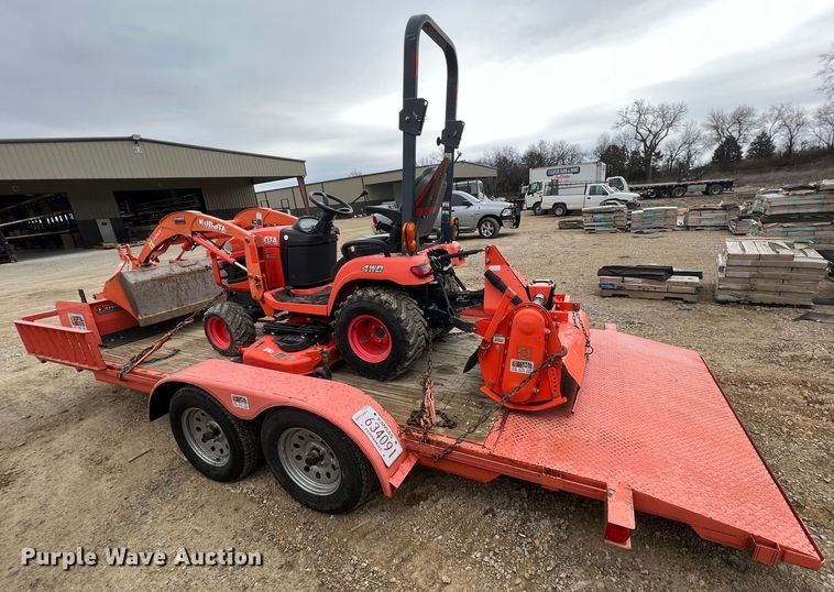 image for item KR9527 Kubota BX2670 tractor with 2017 Kubota trailer