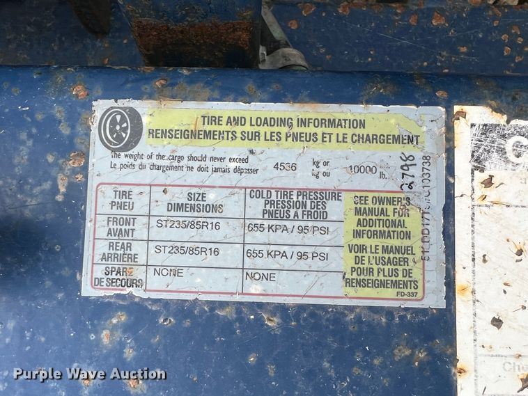 image for item KR9528 2015 Air Tow D12  dump trailer