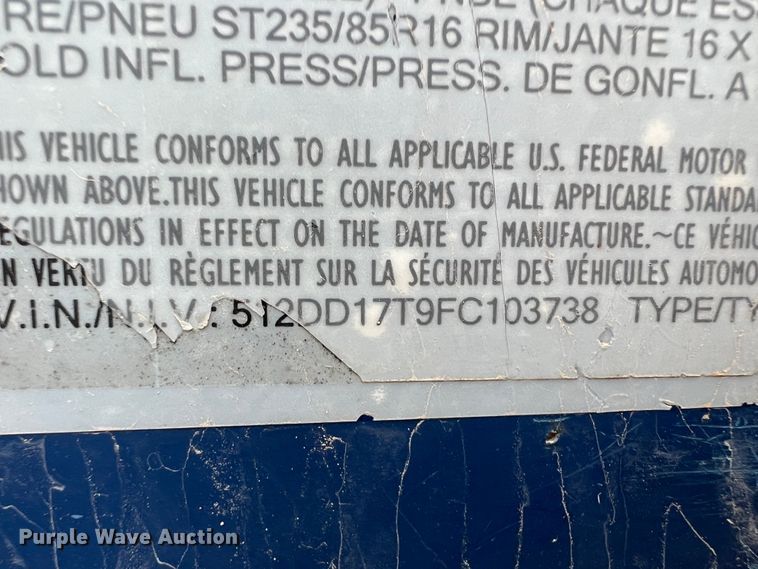 image for item KR9528 2015 Air Tow D12  dump trailer