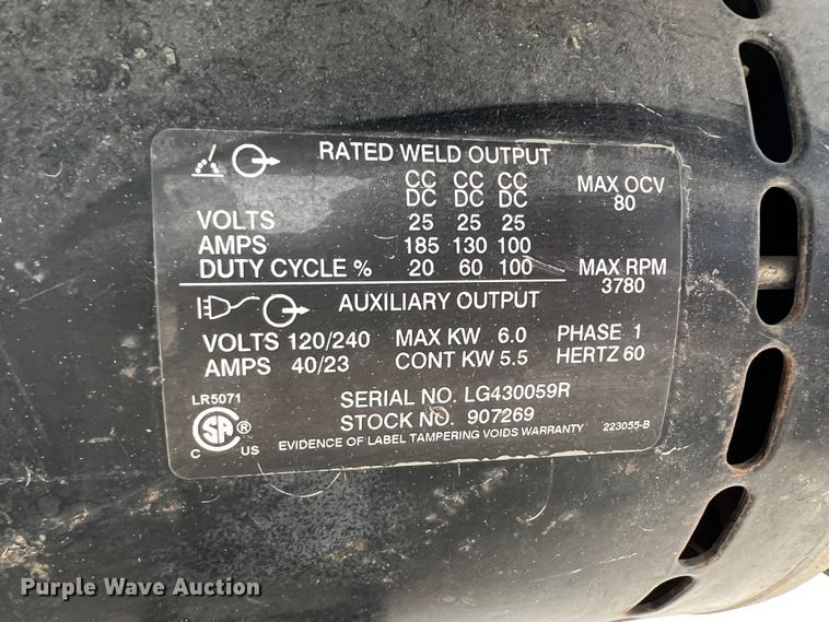 image for item KR9531 Miller Bluestar 185  welder/generator