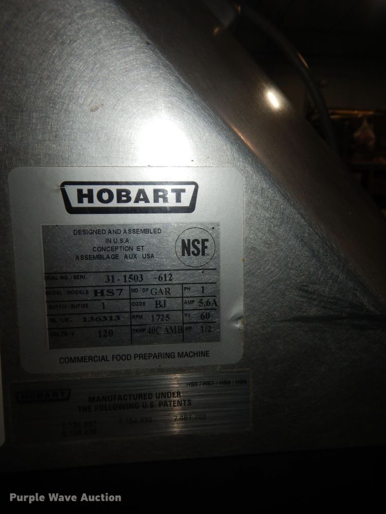 image for item KS9368 Hobart meat slicer