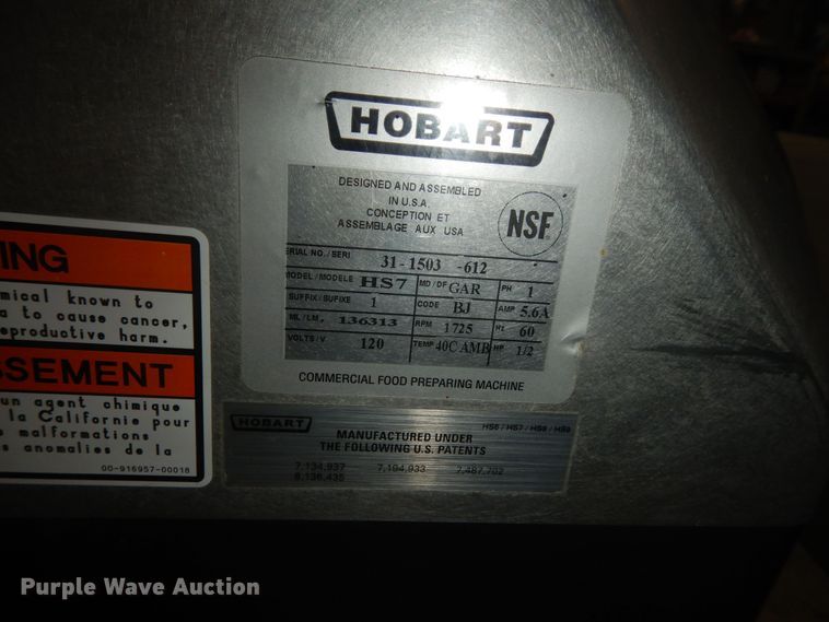 image for item KS9368 Hobart meat slicer