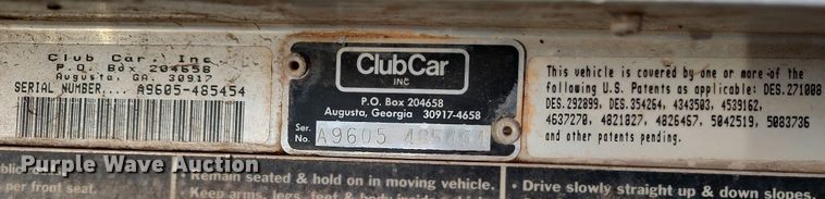 image for item LA9361 Club Car  golf cart