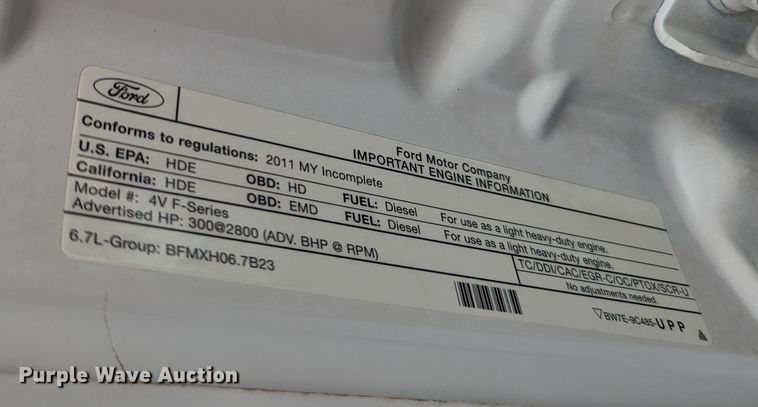 image for item LF9726 2011 Ford F450 Super Duty  truck cab and chassis