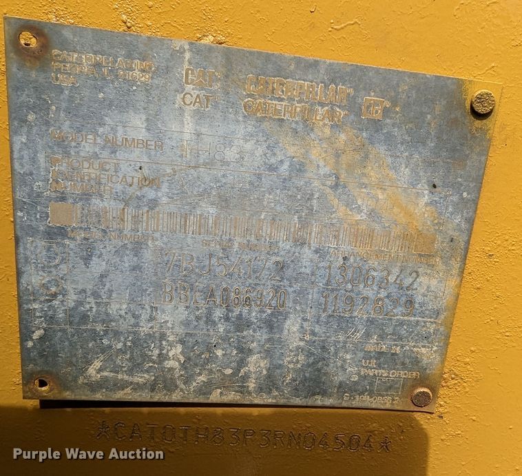 image for item LF9733 2001 Caterpillar TH83  telehandler