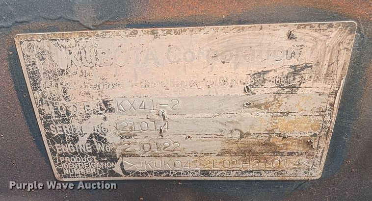 image for item LF9736 2002 Kubota KX41-2  mini excavator