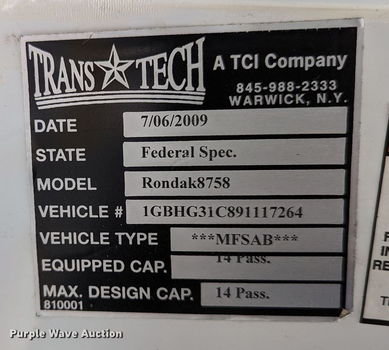 image for item LF9739 2009 Chevrolet Express G3500  school bus