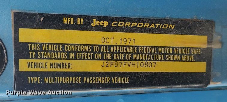 image for item LG9605 1972 Jeep Commando  SUV