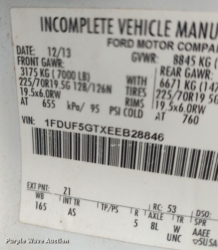 image for item LG9626 2014 Ford F550  utility / service truck