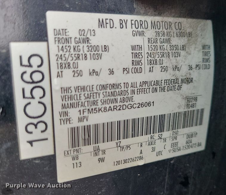 image for item LH9882 2013 Ford Explorer Police Interceptor  SUV