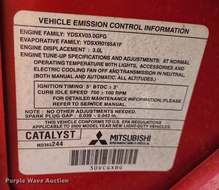 image for item LH9884 2000 Mitsubishi Eclipse GT