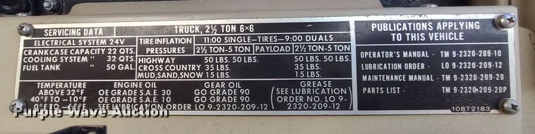 image for item LK9515 1971 Am General M35A2  flatbed truck