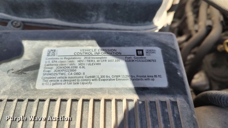 image for item LP9199 2018 Chevrolet Silverado 3500HD  utility bed pickup truck