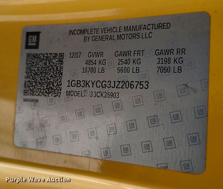 image for item LP9199 2018 Chevrolet Silverado 3500HD  utility bed pickup truck