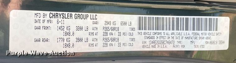 image for item LR9546 2011 Dodge Durango  SUV