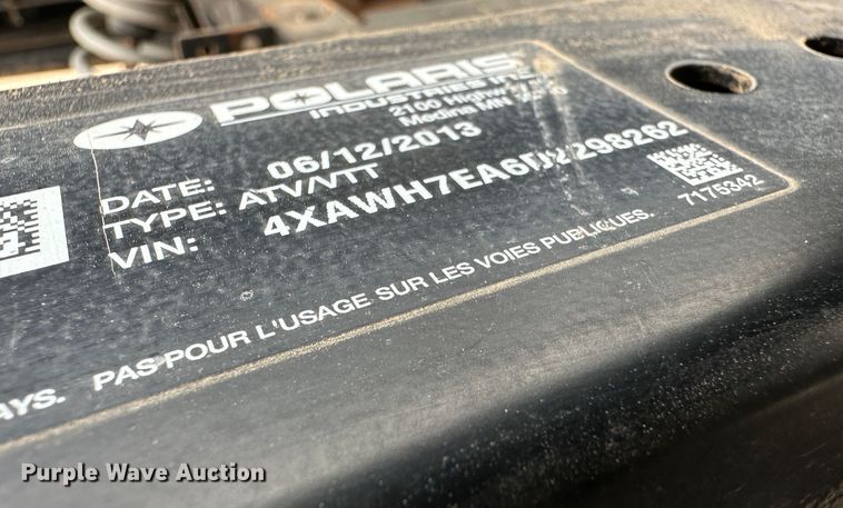 image for item LT9136 2013 Polaris Ranger Crew  utility vehicle