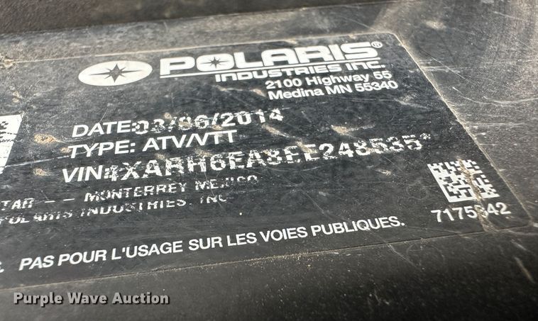 image for item LT9151 2014 Polaris Ranger 570  utility vehicle