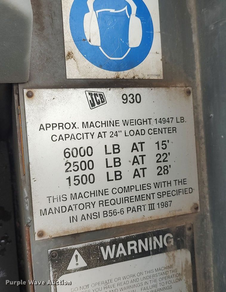 image for item LT9553 1996 JCB 930  forklift