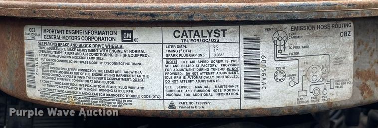 image for item MB9017 1996 Chevrolet Kodiak 5500  dump flatbed truck