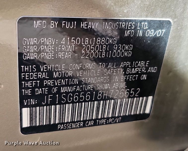 image for item MC9608 2008 Subaru Forester  SUV