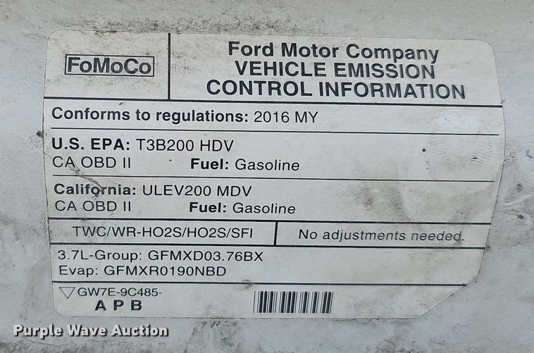 image for item MC9629 2016 Ford Transit 150  van