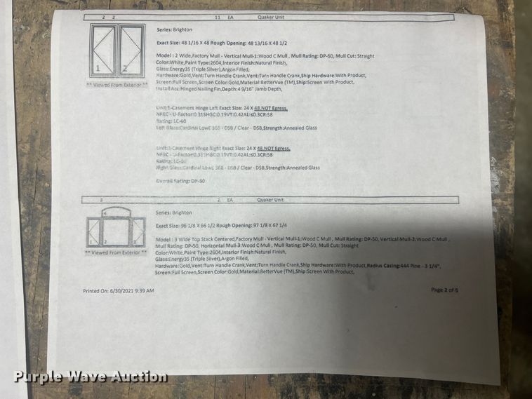 image for item MM9240 (20) Quaker windows