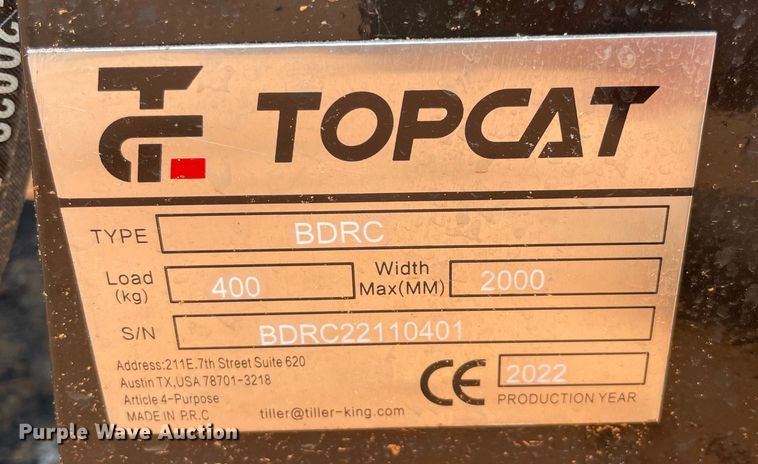 image for item MM9368 TopCat BDRC  skid steer rotary mower