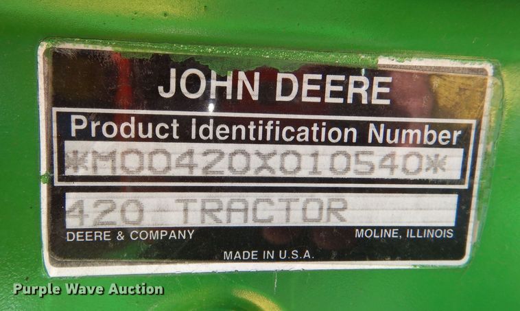 image for item MP9172 John Deere 420  lawn tractor