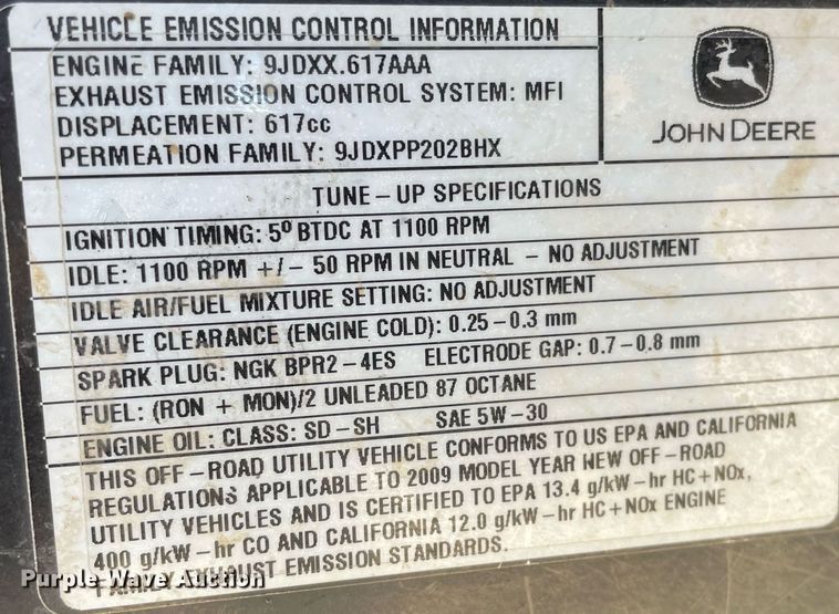 image for item MP9204 2009 John Deere Gator XUV 620i  utility vehicle