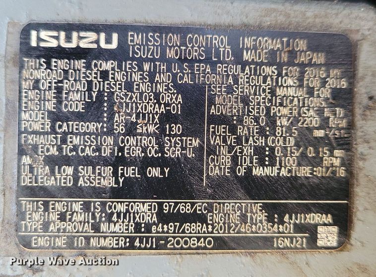 image for item DK5164 2016 Case CX160D  excavator