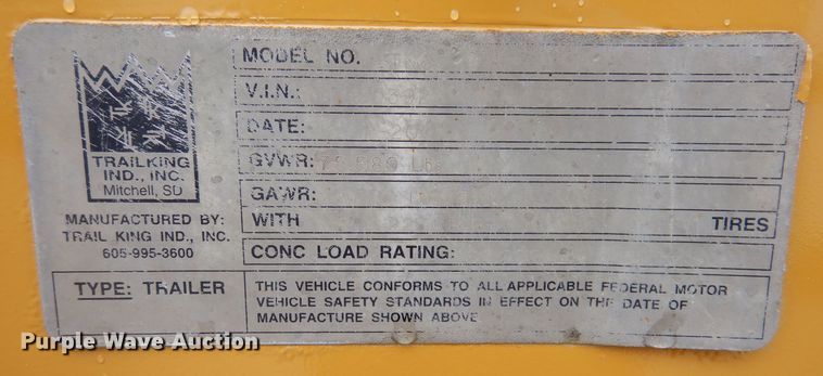 image for item DK5169 2004 Trail King TK60SSD-392  side dump trailer