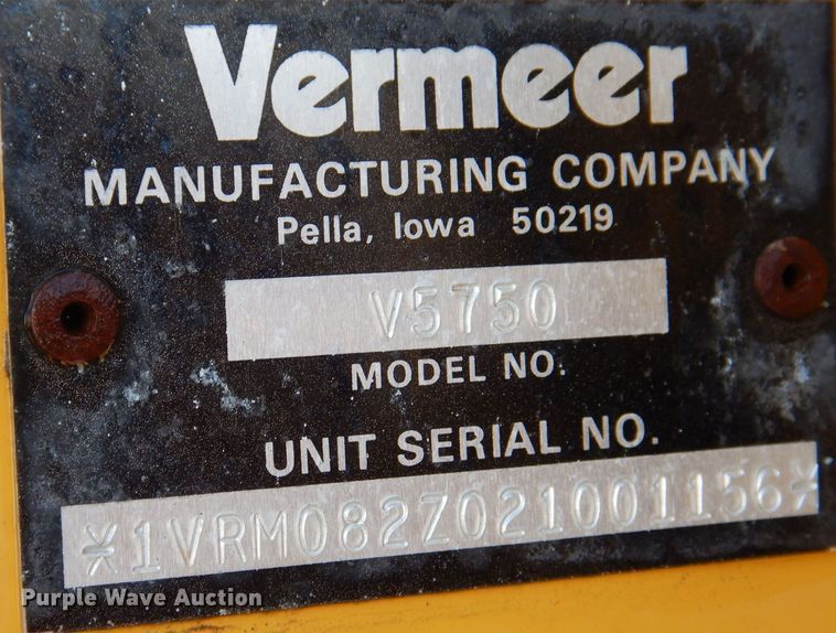 image for item DK5173 2002 Vermeer V5750  trencher