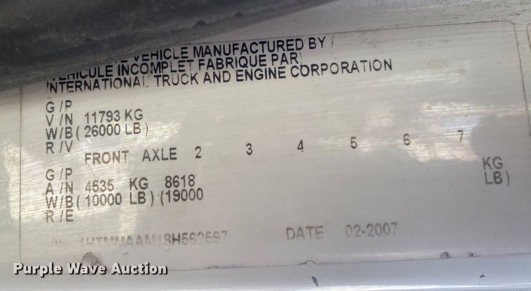 image for item DL7055 2008 International 4300  forestry bucket truck