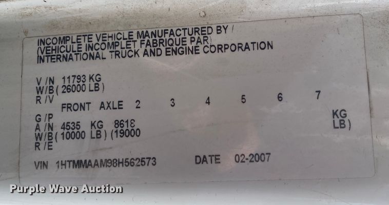 image for item DL7056 2008 International 4300  forestry bucket truck