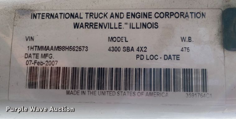 image for item DL7056 2008 International 4300  forestry bucket truck