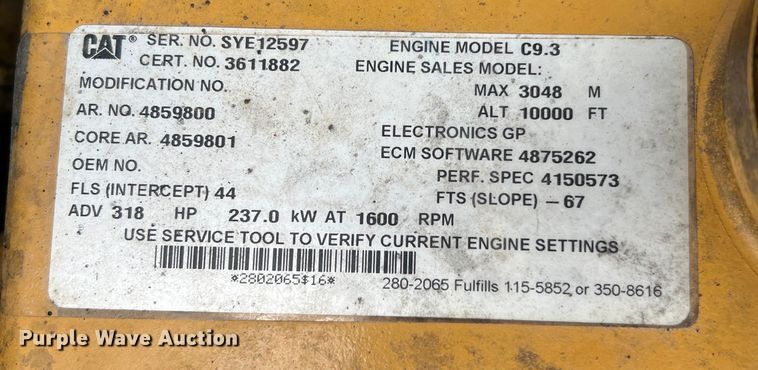image for item DQ1984 2016 Caterpillar 336FL  excavator