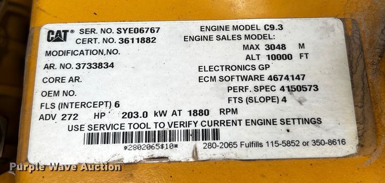 image for item DQ1985 2015 Caterpillar 336FL  excavator