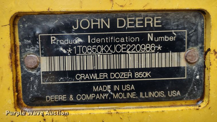 image for item DR8271 2012 John Deere 850K  dozer