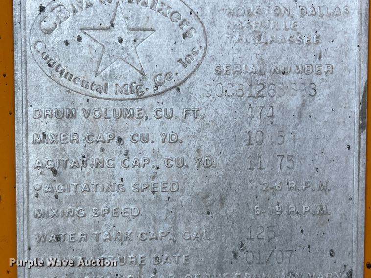 image for item DS2836 2007 Sterling L9500  ready mix truck