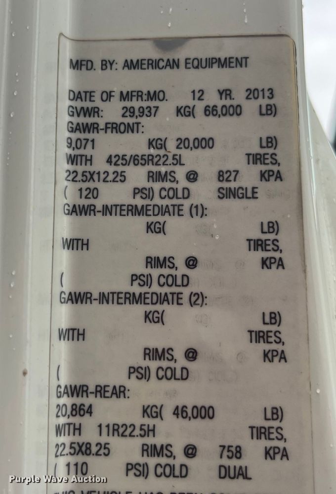 image for item LA9826 2013 International WorkStar 7500  dump truck