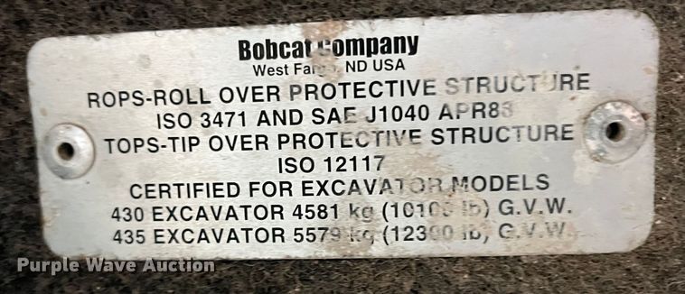 image for item LA9828 2004 Bobcat 430G ZHS  mini excavator