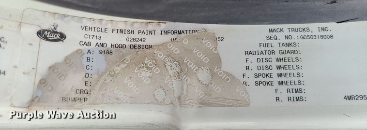 image for item LH9926 2006 Mack CT713  dump truck