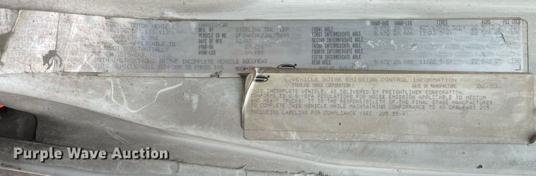 image for item LJ9559 2003 Sterling LT7500  sewer jetter truck