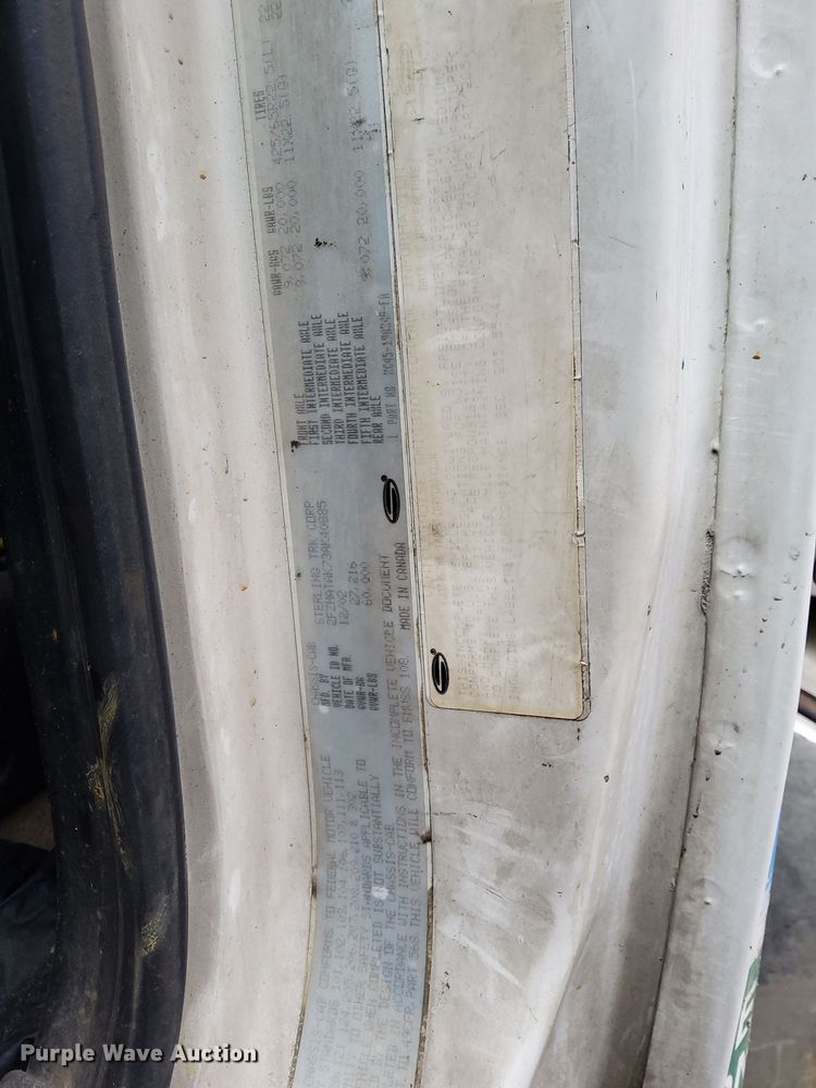 image for item LJ9561 2003 Sterling LT7500  sewer jetter truck