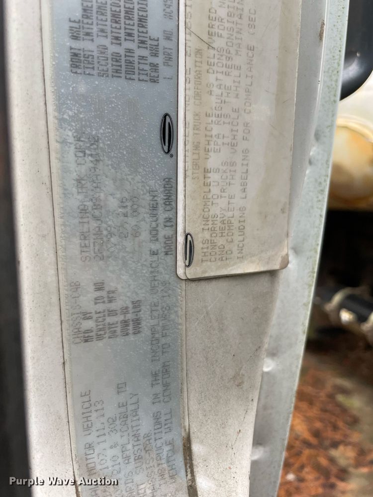 image for item LJ9562 2000 Sterling LT7500  sewer jetter truck