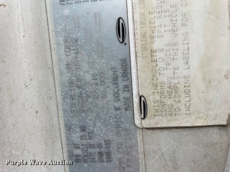 image for item LJ9562 2000 Sterling LT7500  sewer jetter truck