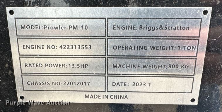 image for item LN9114 2023 Prowler PM-10  mini excavator