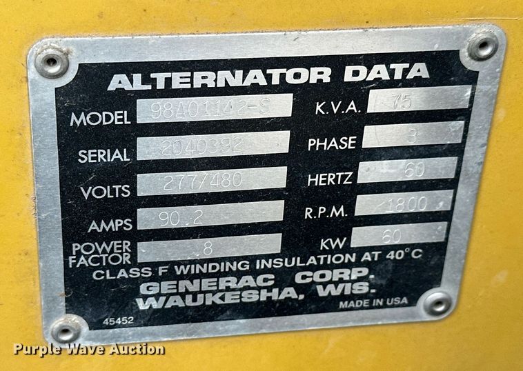 image for item LN9309 Olympian 98A01142-S  generator