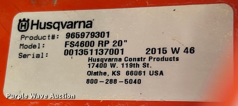image for item LW9271 2015 Husqvarna FS 4600  concrete saw